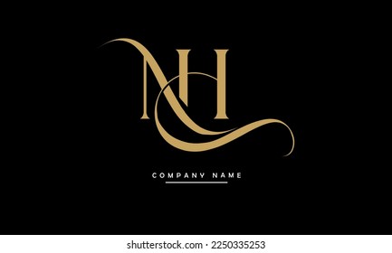 HN, NH Abstract Letters Logo Monogram
