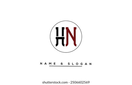 HN, NH Abstract Letters Logo Monogram
