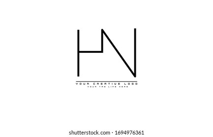 HN NH abstract vector logo monogram template