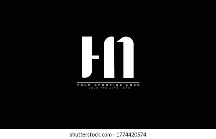 HN NH abstract vector logo monogram template