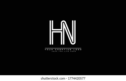 HN NH abstract vector logo monogram template