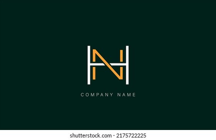 HN, NH Alphabet Letters Logo monogram