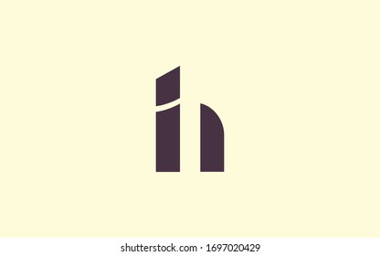 hn or nh and h or n Letter Initial Logo Design, Vector Template 