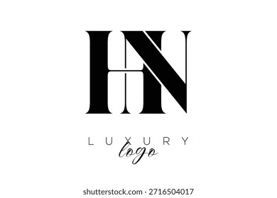 HN Serif Letter Monogramm Typografie Logo für elegante Premium-Branding-Identität