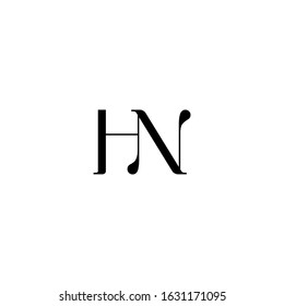 HN Typography logo design vector. Initial HN Typography Letter Logo 