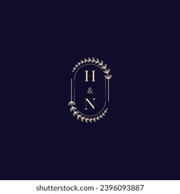 HN wedding initial logo in high quality professional design that will print well across any print media
