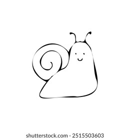 Hnad-drawn image of a fat snail