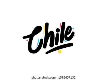 Hnadwritten city and country names lettering