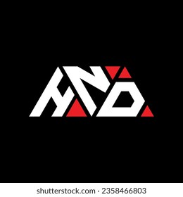 HND triangle letter logo design with triangle shape. HND triangle logo design monogram. HND triangle vector logo template with red color. HND triangular logo Simple, Elegant, and Luxurious design.