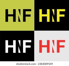 HNF Letter  logotype, elements color variation abstract icon. Modern logotype, business template.