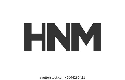 HNM logo design template with strong and modern bold text. Initial based vector logotype featuring simple and minimal typography. Trendy company identity ideal for businesses brand presence.