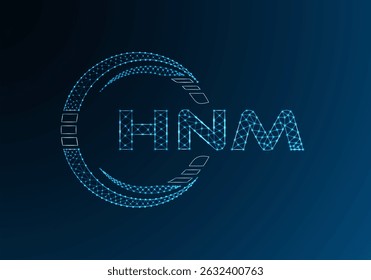 HNM baixo design de vetor de logotipo de letra poli. HNM design de logotipo poli inferior. 