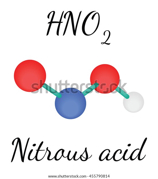 Hno2 Nitrous Acid Molecule Stock Vector (Royalty Free) 455790814