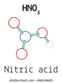 Hno3 Nitric Acid 3d Molecule Isolated Stock Vector (Royalty Free ...