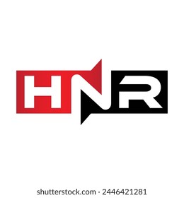 Logotipo de letras iniciales en monograma HNR