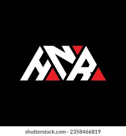 HNR triangle letter logo design with triangle shape. HNR triangle logo design monogram. HNR triangle vector logo template with red color. HNR triangular logo Simple, Elegant, and Luxurious design.
