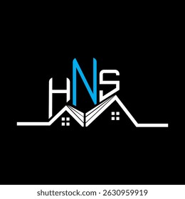 Diseño de logotipo de HNS Real State, logotipo simple y moderno de HNS. Diseño de alfabeto lujoso HNS  