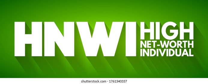 HNWI - High Net-Worth Individual is a wealthy person with at least $1 million in liquid assets, acronym concept background