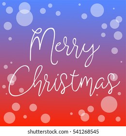 HNY 2017 bubble modern design with text " Merry christmas " for printing on card paper fabric poster and book cover, Vector type in colorful gradient tone on blue to red background