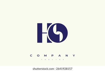 HO Abstract Geometric Logo Design. Modern and elegant logo design with simplistic typography elements, showcasing branding excellence.