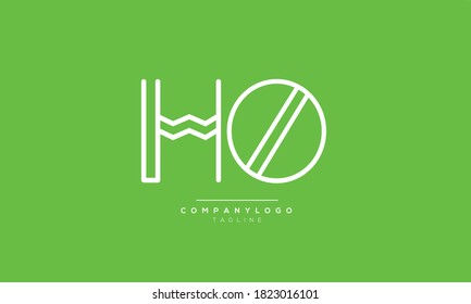 HO abstract initials monogram letter text alphabet logo design