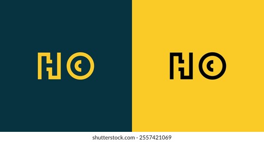 HO abstract minimalist letters Logo Monogram. It is a minimalist logo, this logo is made by combining two letters