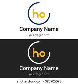 HO business logo icon design template elements. Vector color sign.