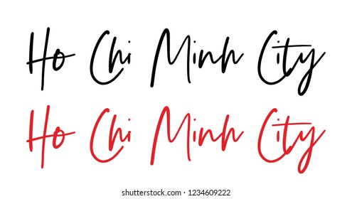 Ho Chi Minh City calligraphy vector quote