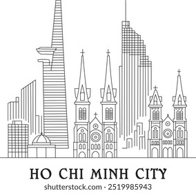 Ho Chi Minh City Line Desenhar Vetor Livre