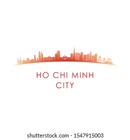 Ho Chi Minh City skyline silhouette. Vector design colorful illustration.