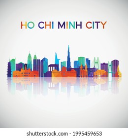 Ho Chi Minh City skyline silhouette in colorful geometric style. Symbol for your design. Vector illustration.