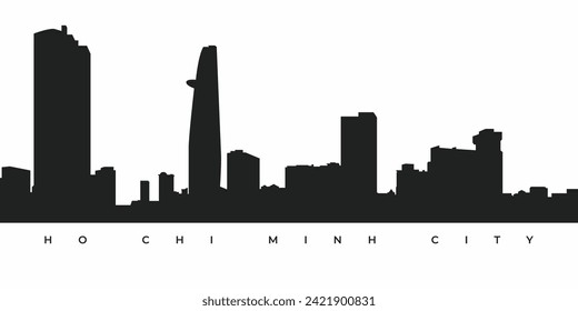 Ho chi minh city skyline silhouette illustration