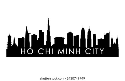 Ho Chi Minh City skyline silhouette. Black Ho Chi Minh City city design isolated on white background. 