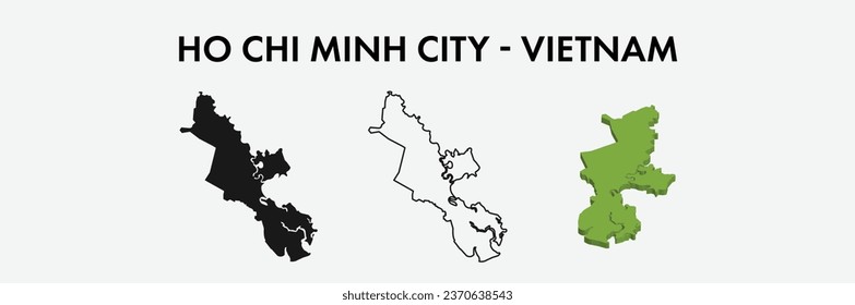 Ho Chi Minh City Vietnam city map set vector illustration design isolated on white background. Concept of travel and geography.