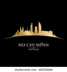 Ho Chi Minh city Vietnam skyline silhouette. Vector illustration