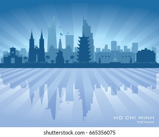 Ho Chi Minh city Vietnam skyline vector silhouette illustration