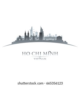 Ho Chi Minh city Vietnam skyline silhouette. Vector illustration