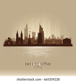 Ho Chi Minh city Vietnam skyline vector silhouette illustration