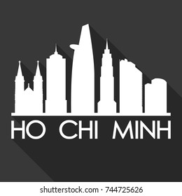 Ho Chi Minh Flat Icon Skyline Silhouette Design City Vector Art Famous Buildings