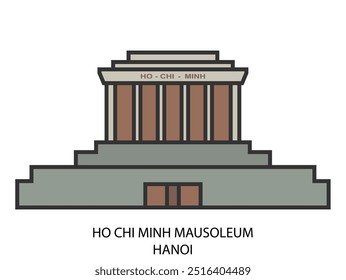 Ho Chi Minh mausoleum, Hanoi, Vietnam. Travel icon