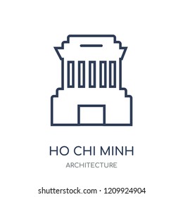 Ho chi minh mausoleum icon. Ho chi minh mausoleum linear symbol design from Architecture collection. Simple outline element vector illustration on white background.