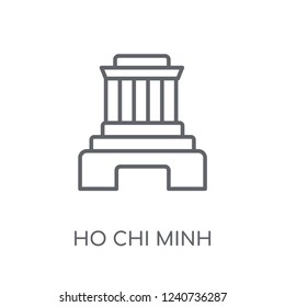 Ho chi minh mausoleum linear icon. Modern outline Ho chi minh mausoleum logo concept on white background from Architecture and Travel collection.