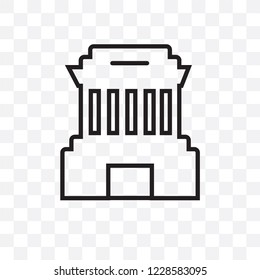 Ho chi minh mausoleum vector linear icon isolated on transparent background, Ho chi minh mausoleum transparency concept can be used for web and mobile