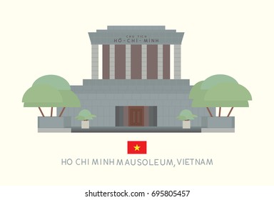 ho chi minh mausoleum vietnam vector illustration