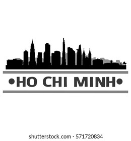 Ho Chi Minh Skyline Silhouette City Design Vector Art