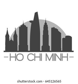 Ho Chi Minh Skyline Silhouette Skyline Stamp Vector City Design