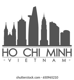 Ho Chi Minh Skyline Silhouette Skyline Stamp Vector City Design