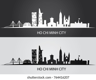 Ho Chi Minh Skyline Silhouette Skyline Vector City Design