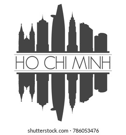 Ho Chi Minh Vietnam Europe Skyline Vector Art Mirror Silhouette Emblematic Buildings