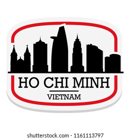 Ho Chi Minh Vietnam Label Stamp Icon Skyline City Design Tourism.